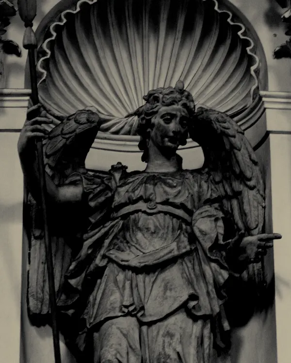 An angel bearing a lance